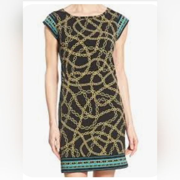 Michael Kors Keegan Chain Link Cap Sleeve Stretch Dress Womens Size M - Picture 7 of 7